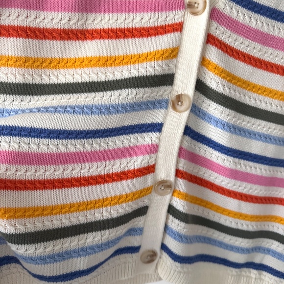 Ribbed Multi Stripe V-Neck Cardigan - Picture 4 of 7